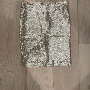 Rose gold mini skirt
